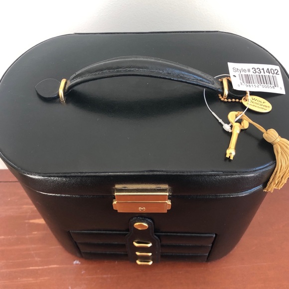 NWOT RARE Wolf Designs Genuine Leather Jewelry Box - Picture 2 of 8
